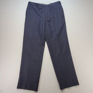 Brooks Brothers Dress Pants Men 36x32 Navy Blue Madison Fit 100% Wool Flat Front
